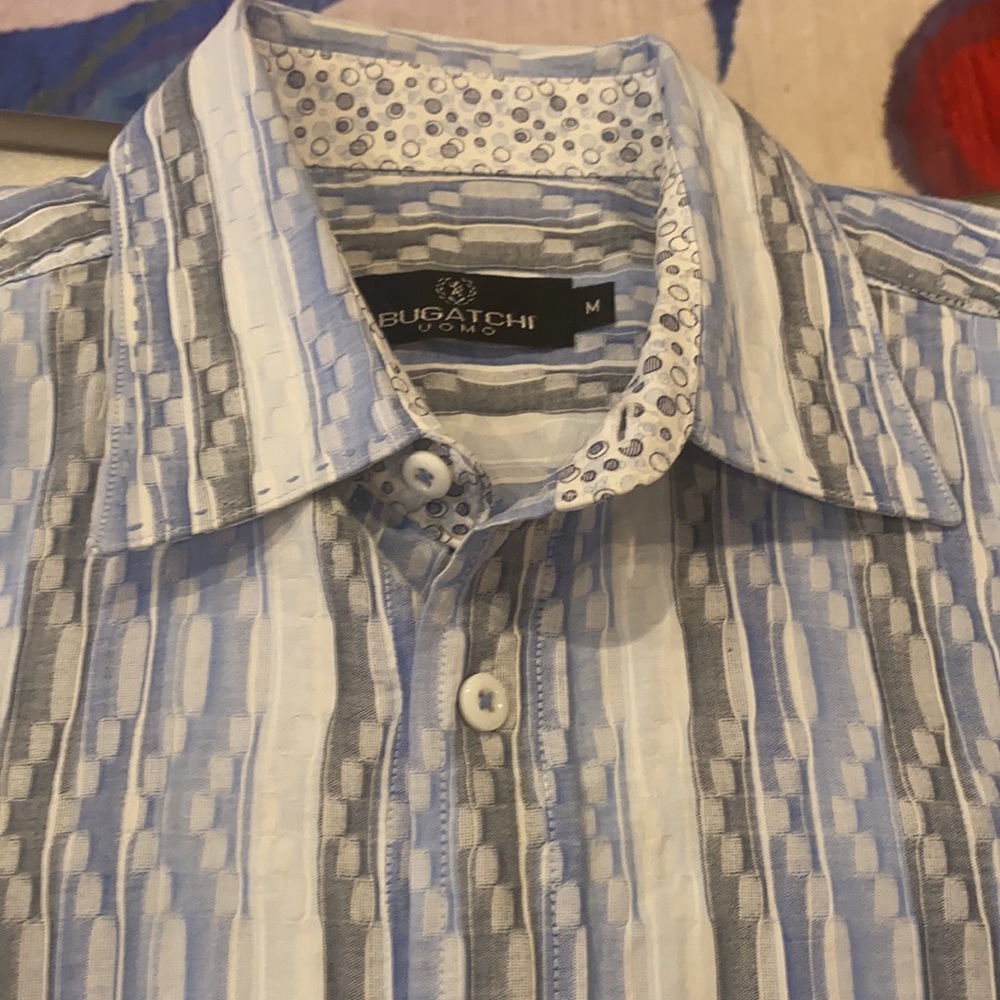 Nwot Vintage Bugatchi Button-Down Down Ss - image 2